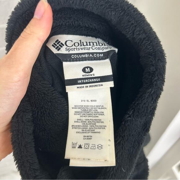 Columbia Black Zip Up Interchangeable Fuzzy Faux Fur Jacket Size M - Picture 2 of 9